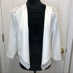 Jack cream open front lace back blazer, size medium